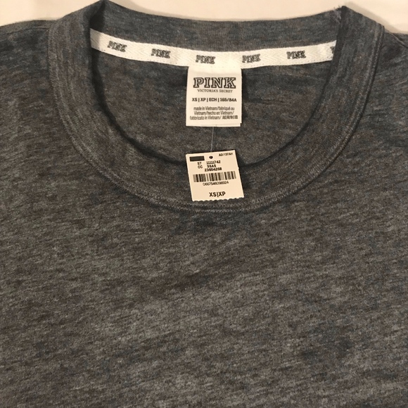 PINK Victoria's Secret Tops - Victoria's Secret PINK Plain Grey T Cotton Size XS